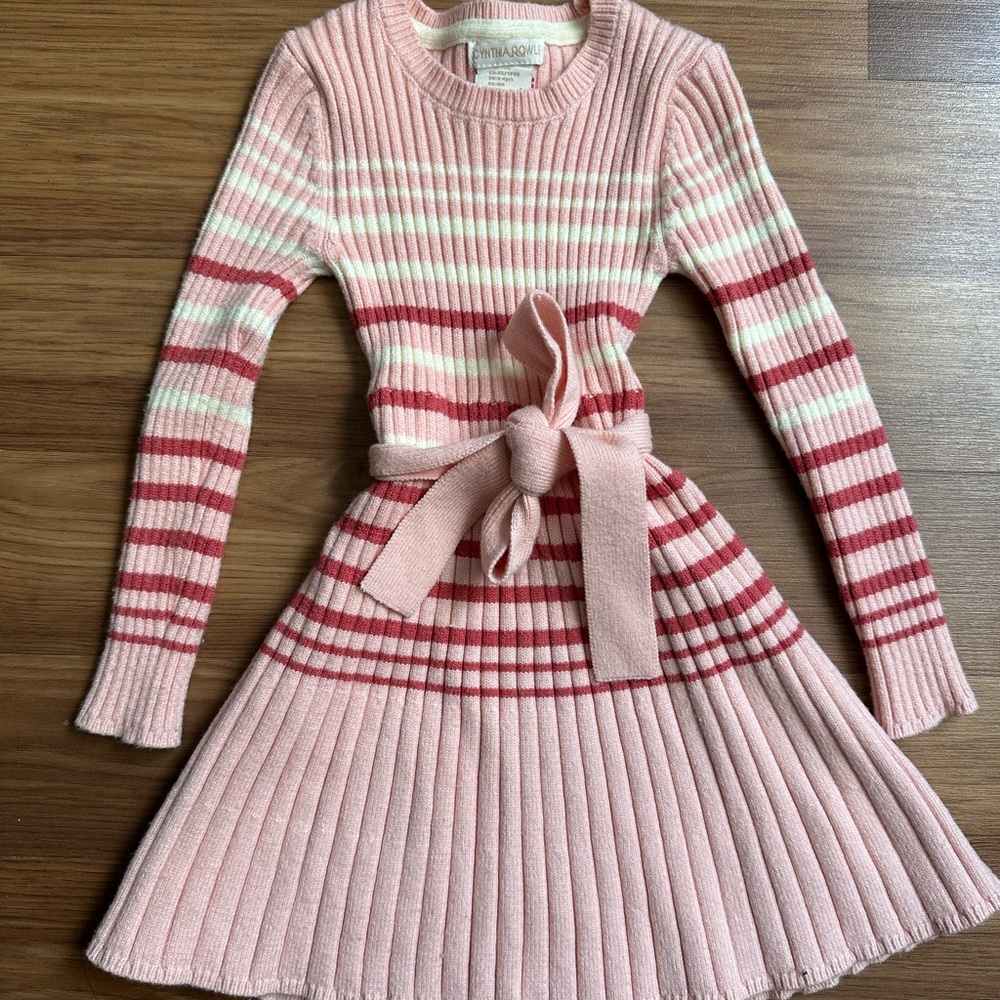 Cynthia Rowley Striped Knit Dress in Pink and Red